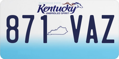 KY license plate 871VAZ