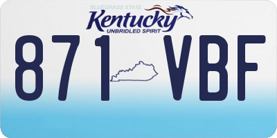 KY license plate 871VBF