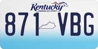 KY license plate 871VBG