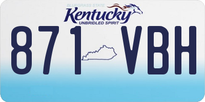 KY license plate 871VBH