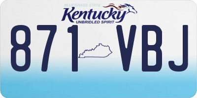 KY license plate 871VBJ