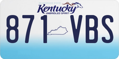 KY license plate 871VBS