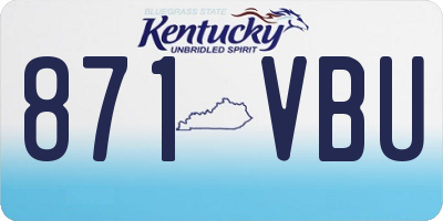 KY license plate 871VBU