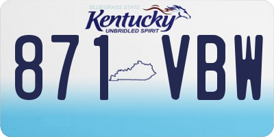 KY license plate 871VBW