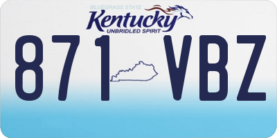 KY license plate 871VBZ