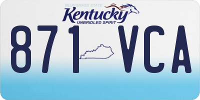 KY license plate 871VCA