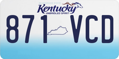 KY license plate 871VCD