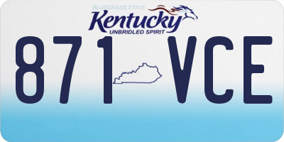 KY license plate 871VCE
