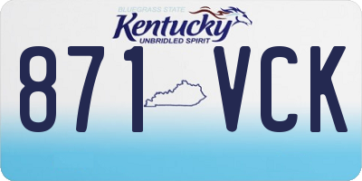 KY license plate 871VCK