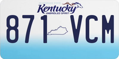 KY license plate 871VCM