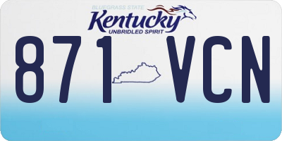 KY license plate 871VCN
