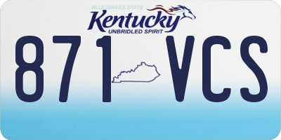 KY license plate 871VCS