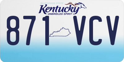 KY license plate 871VCV