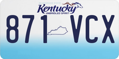 KY license plate 871VCX