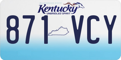 KY license plate 871VCY