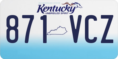 KY license plate 871VCZ