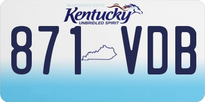 KY license plate 871VDB