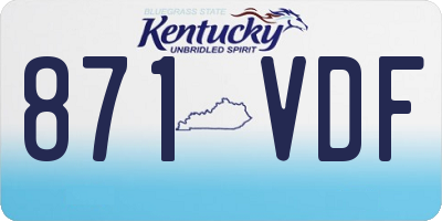 KY license plate 871VDF