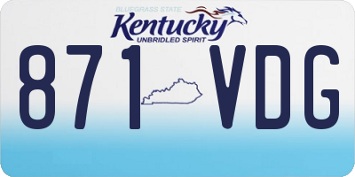 KY license plate 871VDG