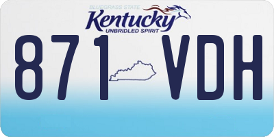 KY license plate 871VDH