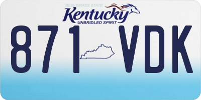 KY license plate 871VDK