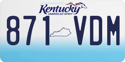 KY license plate 871VDM