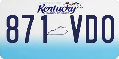 KY license plate 871VDO