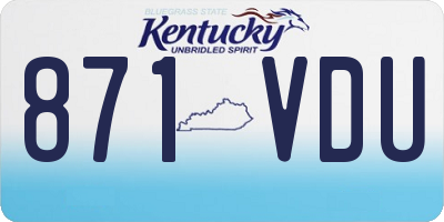 KY license plate 871VDU