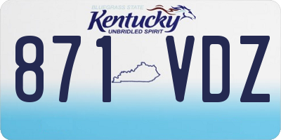 KY license plate 871VDZ