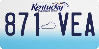 KY license plate 871VEA