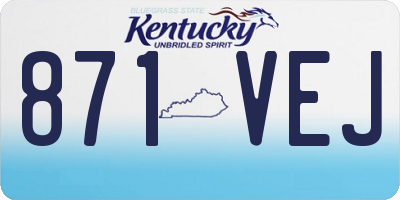 KY license plate 871VEJ
