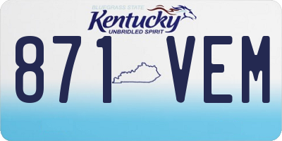 KY license plate 871VEM