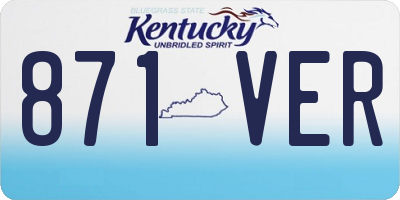 KY license plate 871VER