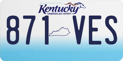KY license plate 871VES