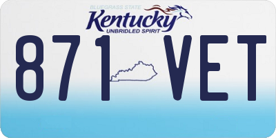KY license plate 871VET