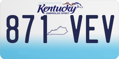 KY license plate 871VEV