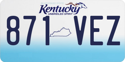 KY license plate 871VEZ