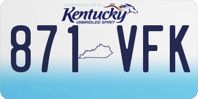 KY license plate 871VFK