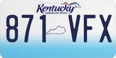 KY license plate 871VFX
