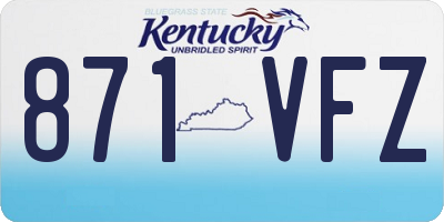 KY license plate 871VFZ