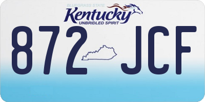 KY license plate 872JCF