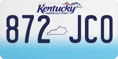 KY license plate 872JCO