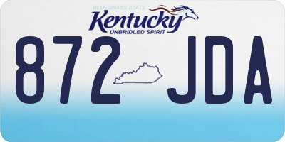 KY license plate 872JDA