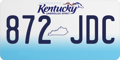 KY license plate 872JDC