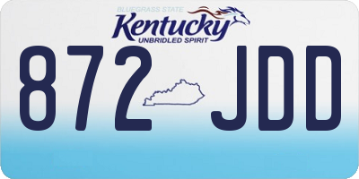 KY license plate 872JDD