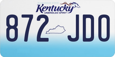 KY license plate 872JDO