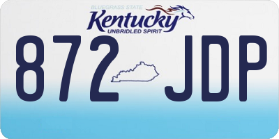 KY license plate 872JDP