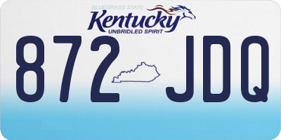 KY license plate 872JDQ