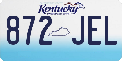 KY license plate 872JEL