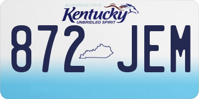 KY license plate 872JEM